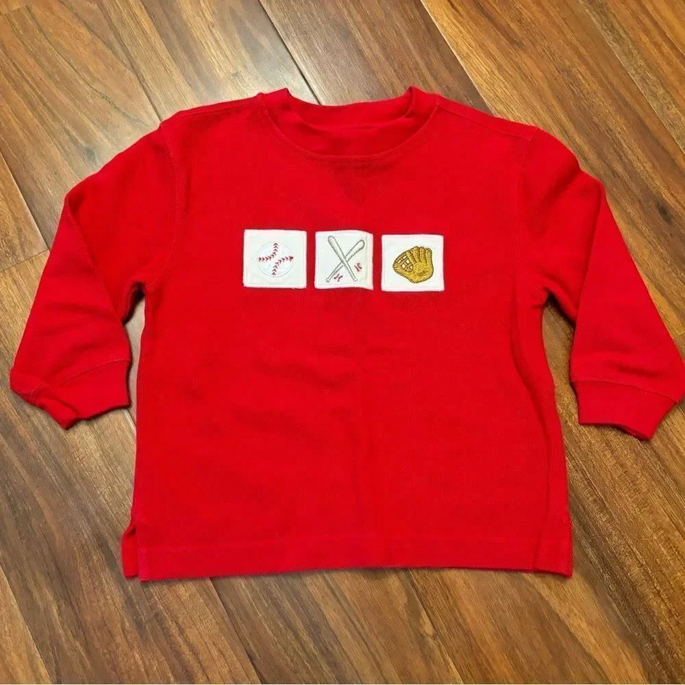 Talbots Kids vintage red long sleeve baseball tee shirt